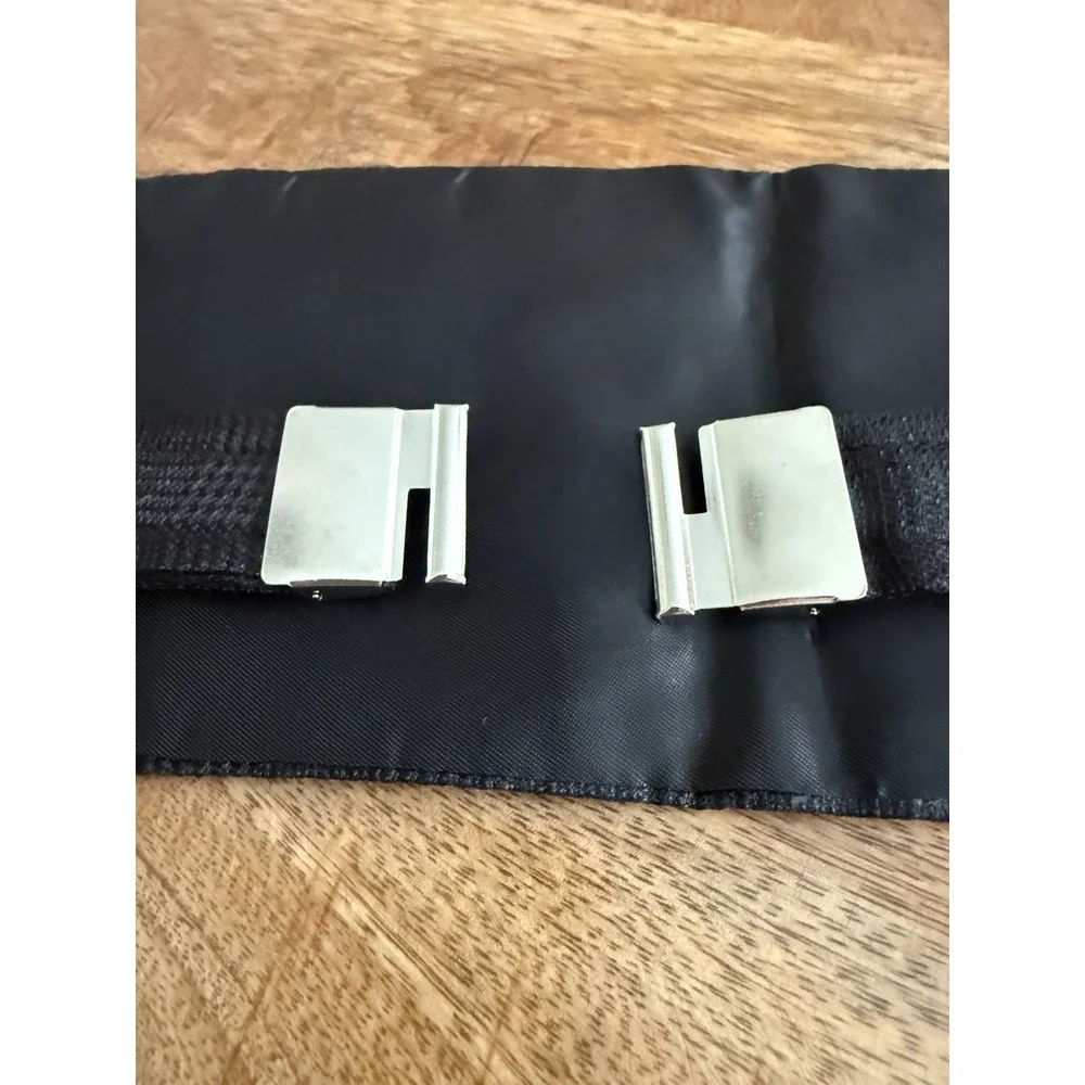 Domenico Vacca Men's Silk Cummerbund Size L Black Plaid Tuxedo Formal Wedding